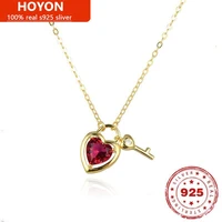 hoyon 100 s925 sterling silver 2022 trend love pendant womens necklace 18k gold color clavicle chain for anniversary gift
