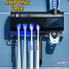 Держатель для зубных щеток на солнечной батарее, автоматический стерилизатор зубной пасты, Диспенсер, сжималки, Бытовые аксессуары для ванной комнаты