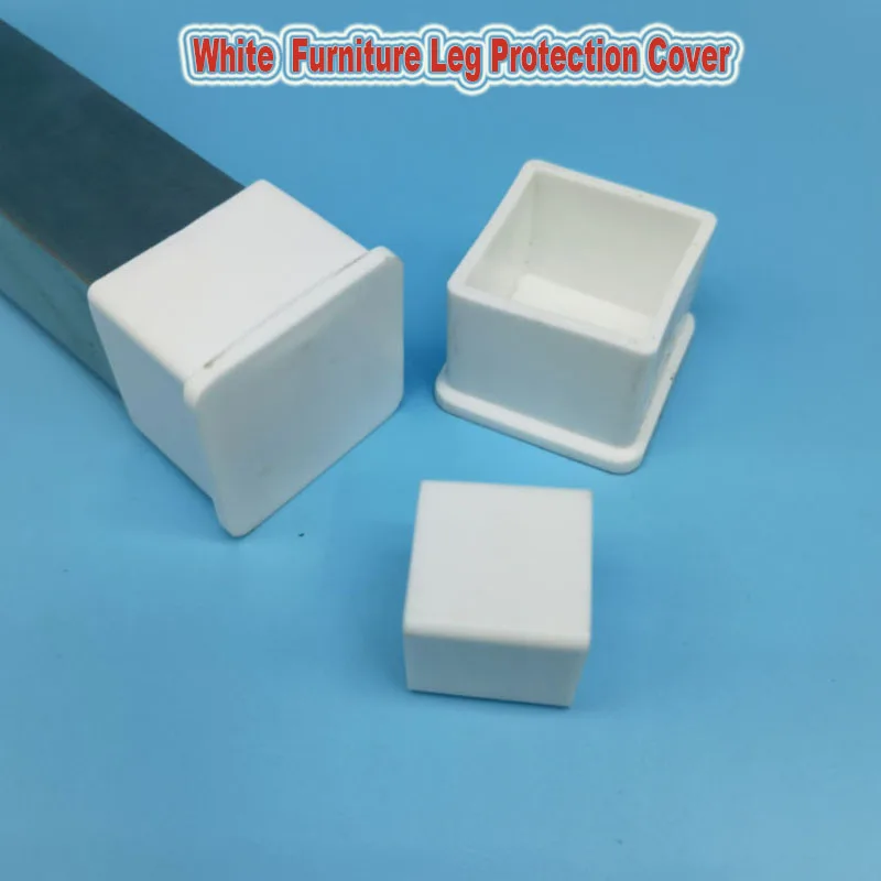 

4Pcs White Square/ rectangle Furniture Leg Protection Cover Table Feet Floor Protection Good toughness Anti-slip anti-aging beau