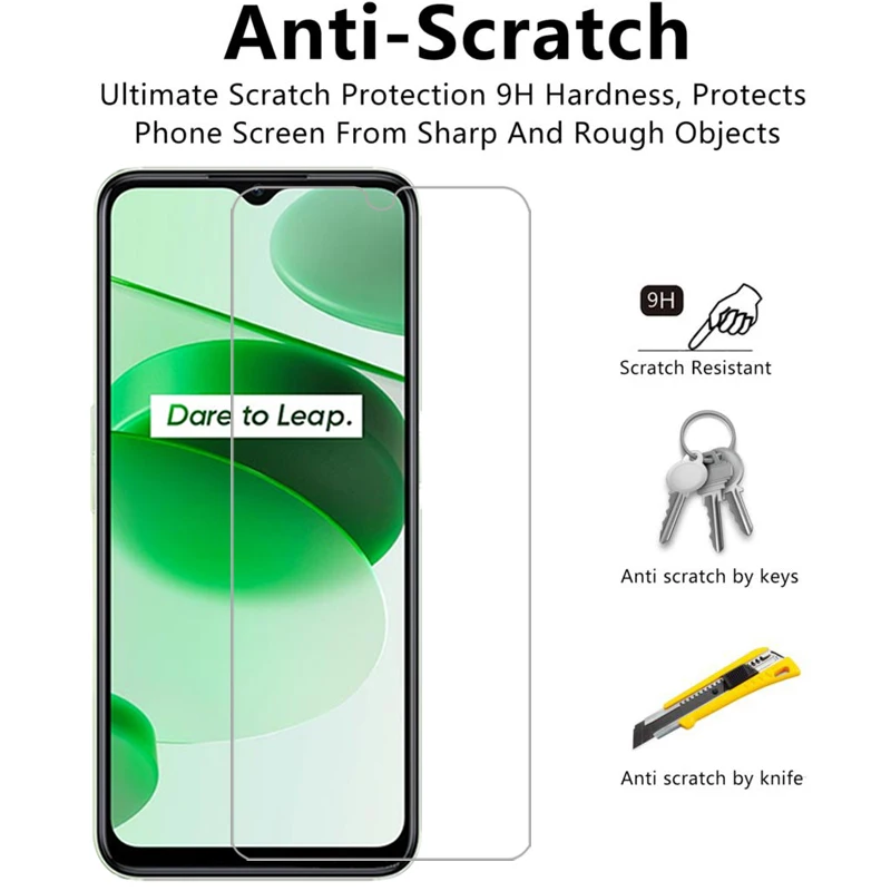 Закаленное стекло для Realme C35 чехол телефона realmec35 c 35 35c задняя крышка 360 Realmi Reali Reame