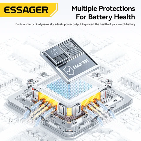 Магнитное беспроводное зарядное устройство Essager 5 Вт для Apple Watch серии 9 8 7 6 SE, кабель освещения типа C, преобразующее зарядное устройство для серии iWatch