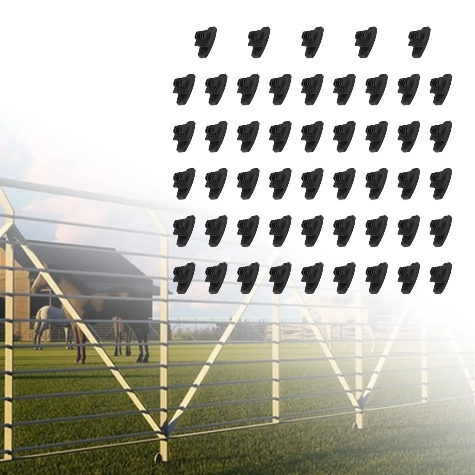 50Pcs Electric Fence Insulators Bracket Safe Black Sturdy Wood Post