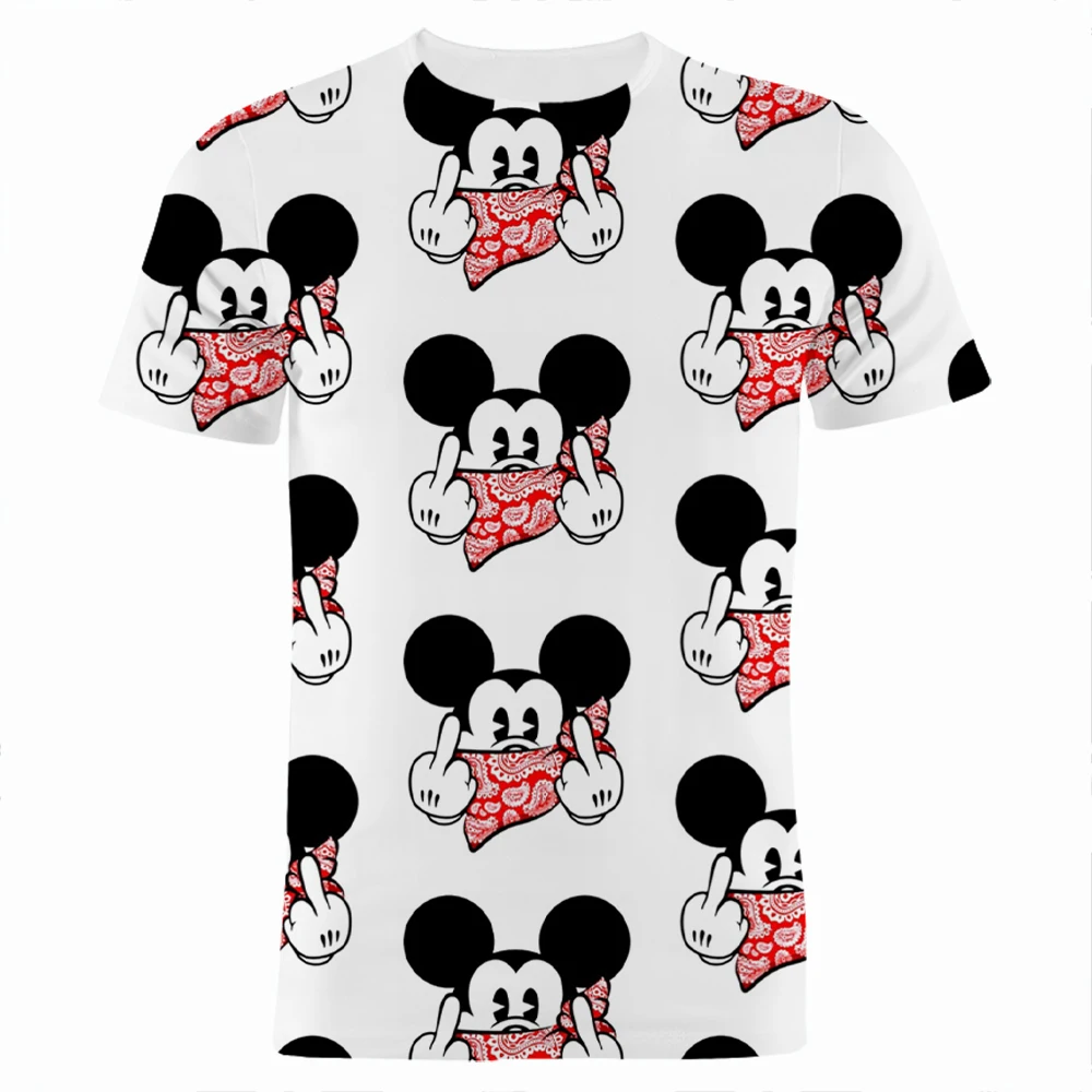

Mickey Mouse Disney 3D Print Men's T-shirts Summer Cartoon Anime Clothes For Children Fashion Streetwear Women Tee Tops