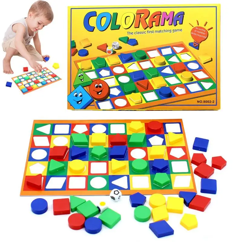 

Geometric Matching Board Game Educational Geometric Puzzle Colors & Shape Recognition Toy Preschool Game Kids Montessori Toy