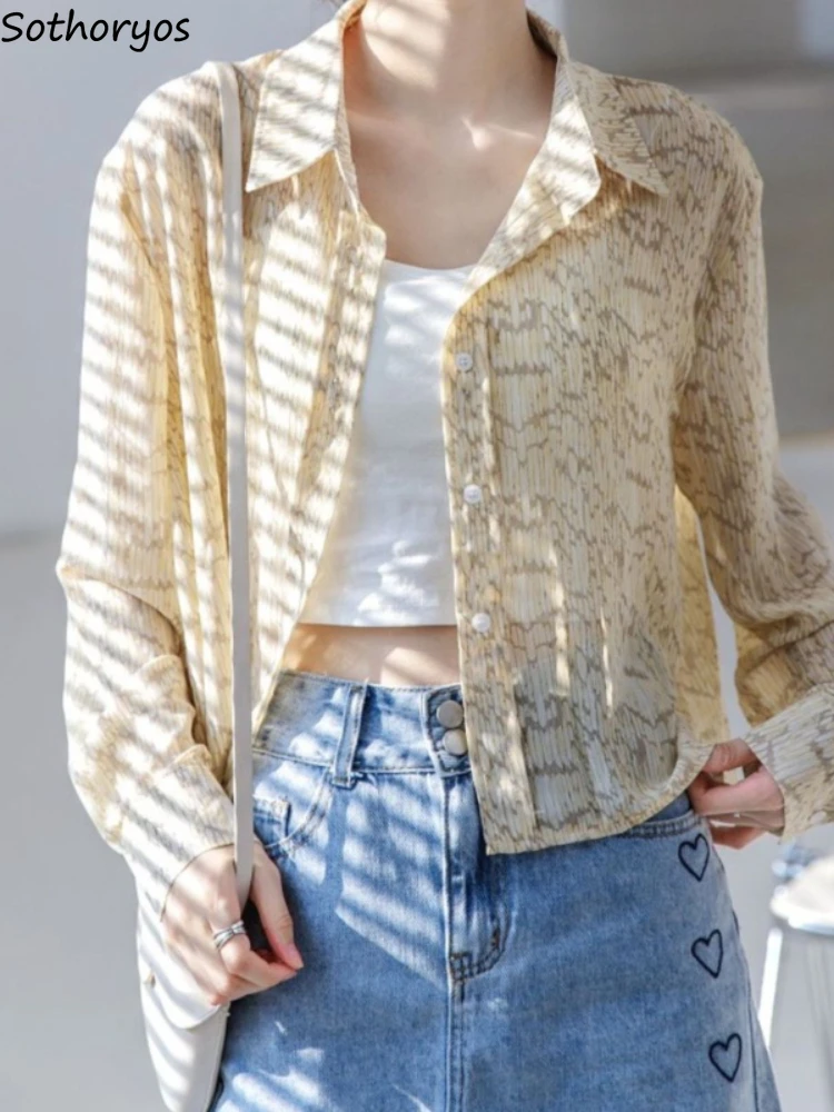 

Shirts Women Simple Sunscreen All-match Breathable Korean Style Female Daily Casual Fashion Tops Summer Clothes Retro Outerwear