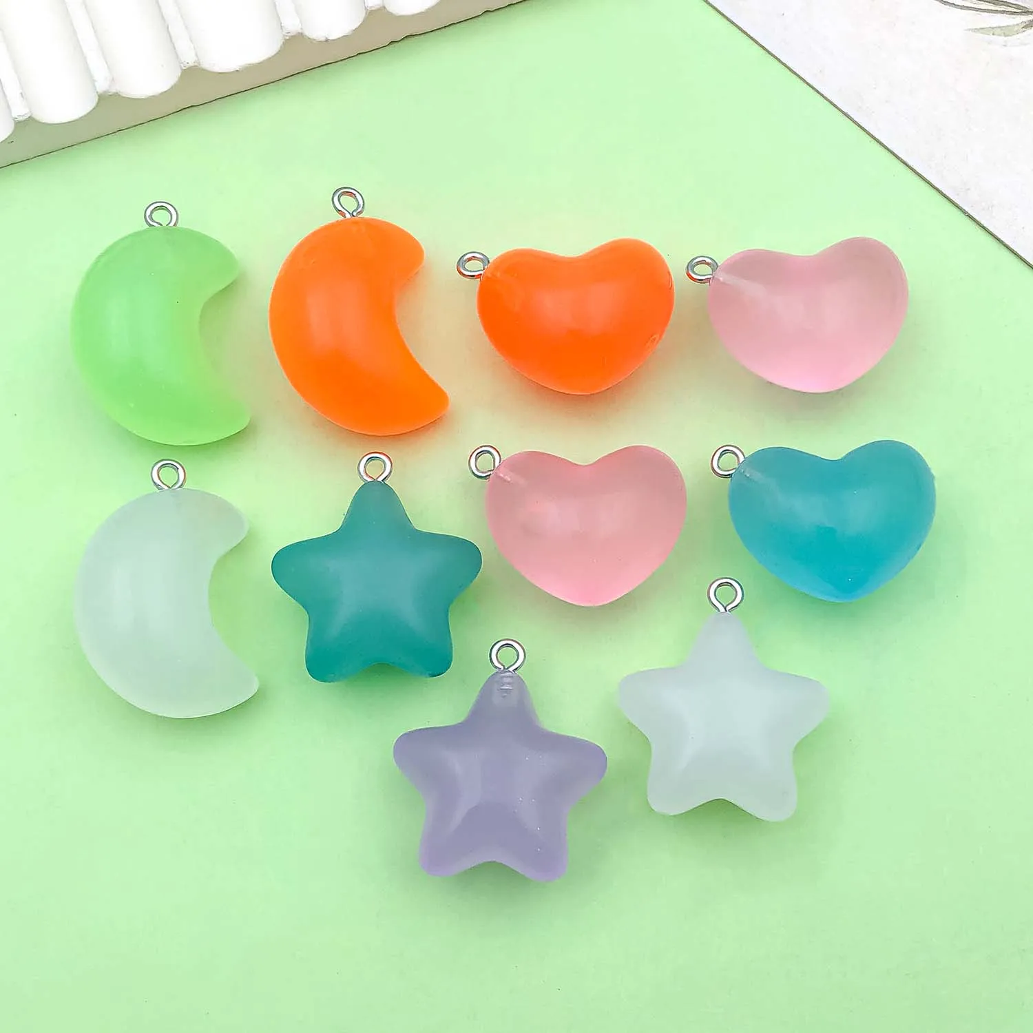 10 шт. Разноцветные Подвески в виде звезд Луны сердца