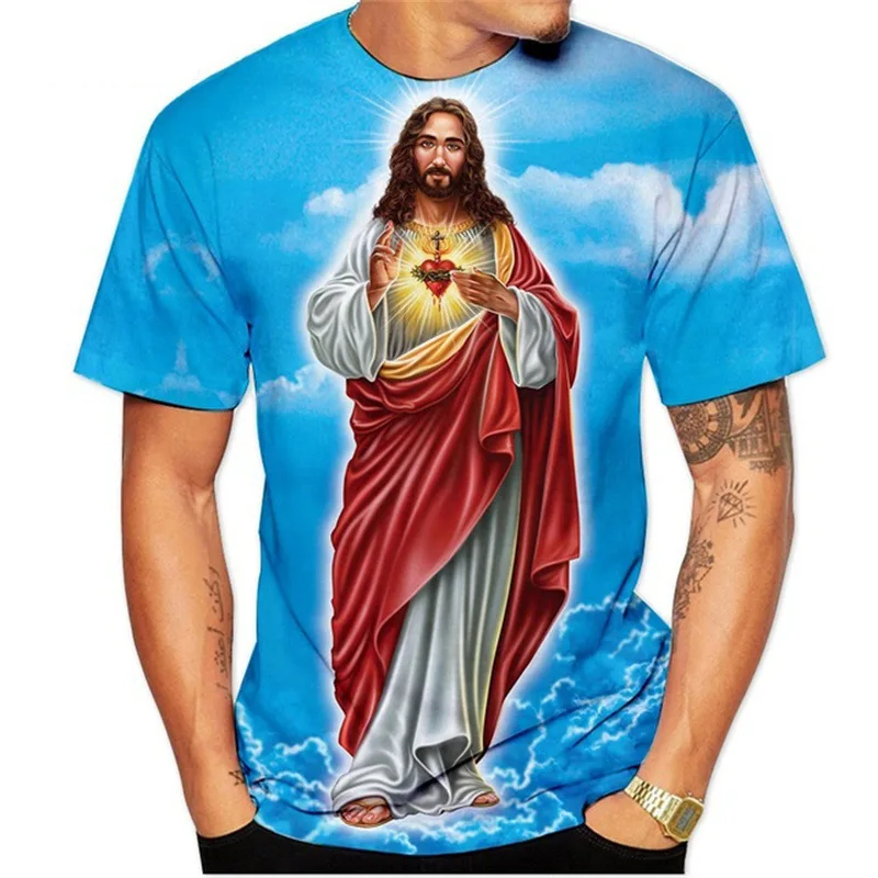 

Summer Jesus 3D Print T-shirt Fashion Streetwear Tees Men Woman Short Sleeve T Shirts Oversized Hip Hop Harajuku Kid Casual Tops