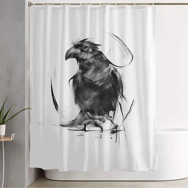 Вороны шторы. Штора для ванной с собаками. Ворон на окне. Занавески для девочек темные. Фотошторы кот и луна.