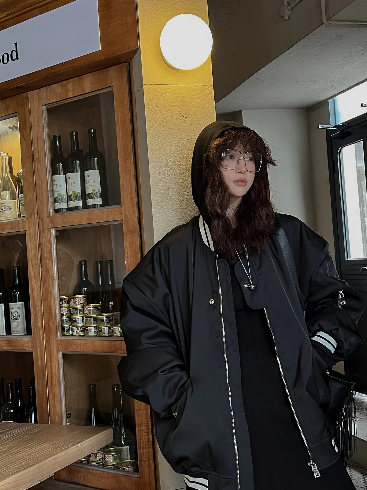 Moershop модная черная куртка-пилот в стиле правила хлопковая куртка женское