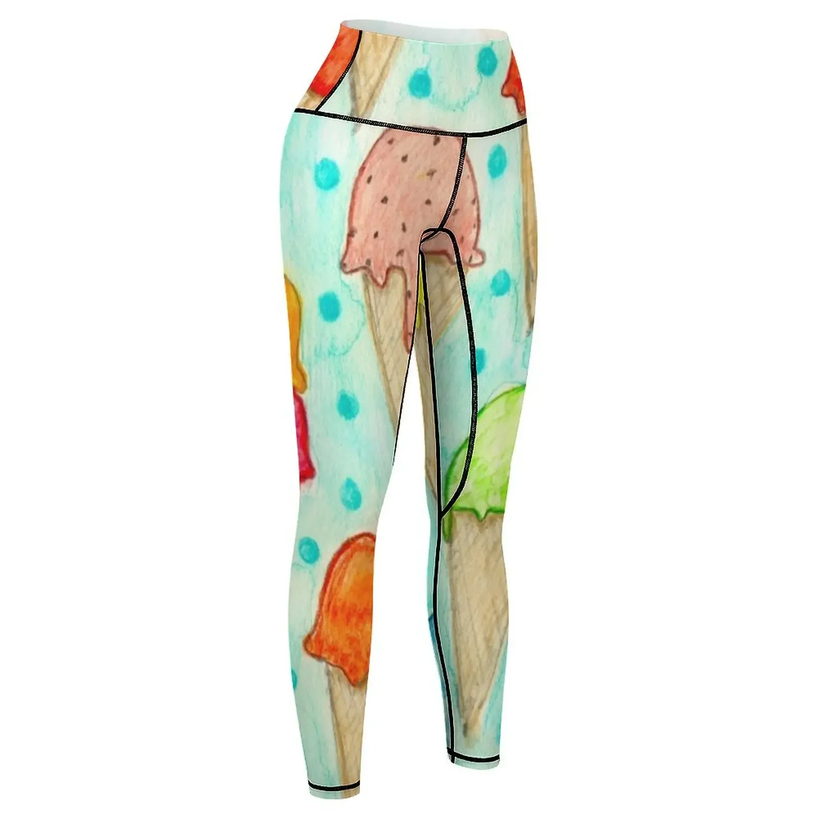 Леггинсы Ice Cream Cones Спортивные брюки для бега спортивных женщин Женские леггинсы