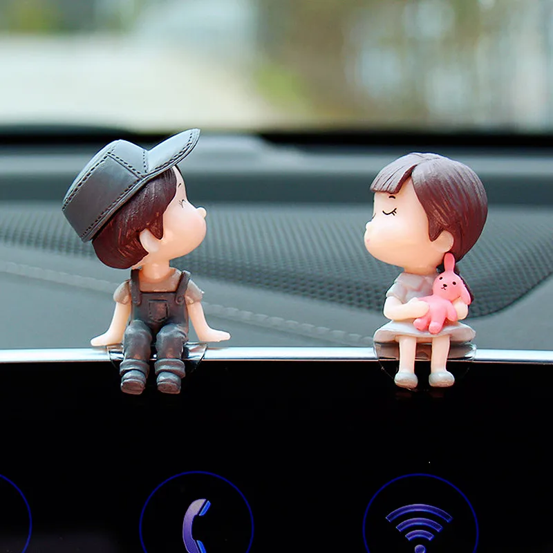

Cute Couples Car Decoration Accessories Romantic Figurines Balloon Lovers Anime Car Accessories Ornament Cartoon Birthday Gift