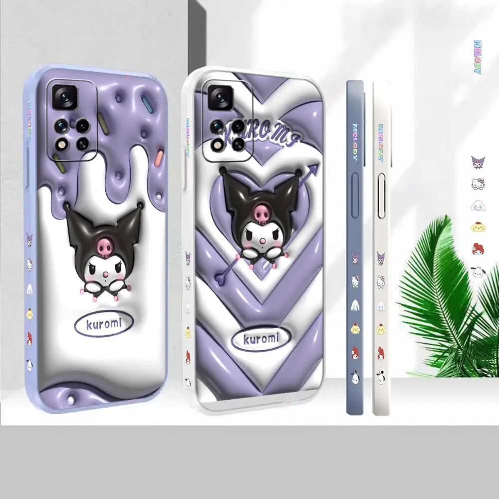 

Funny Cute kuromi Anime Case For Redmi Note 12 11 11T 11R 11E 11S 10 10T 9 9S 9T 8 7 7S PRO PLUS 4G 5G Liquid Cover Funda Cqoue