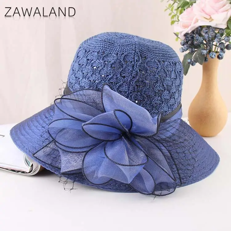

Zawaland Women's Summer Hat Flower Fisherman Hat Women Summer Breathable Sun Protection Outdoor Wide Brim Elegant Dome Sun Hat