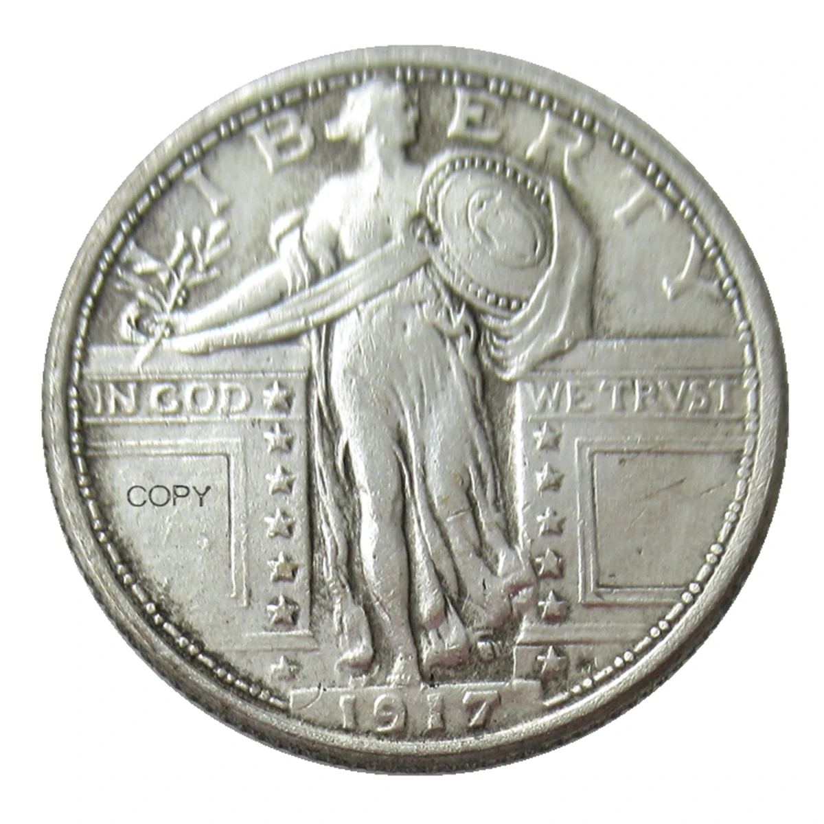 

Серебряная копия монеты «Стоящая свобода» США 1916-1917 годов (тип 1)