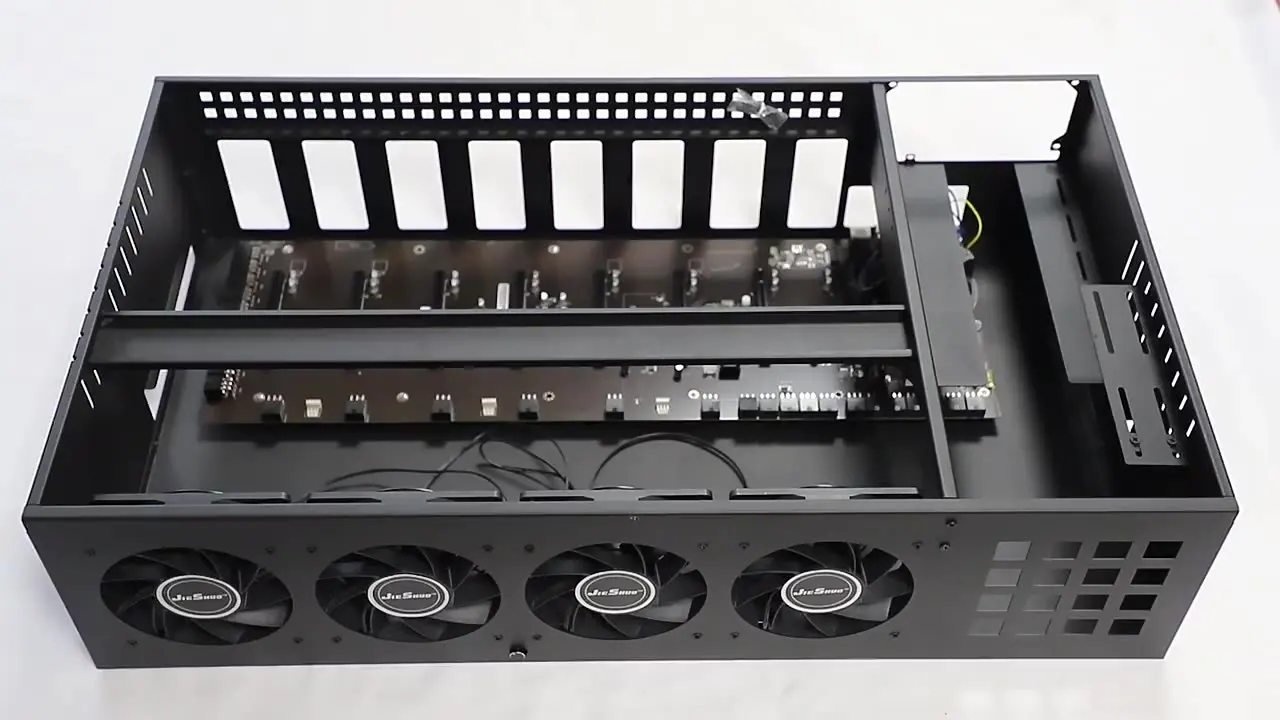 

computer chassis 8GPU power supply 2000w with memory CPU motherboard fan