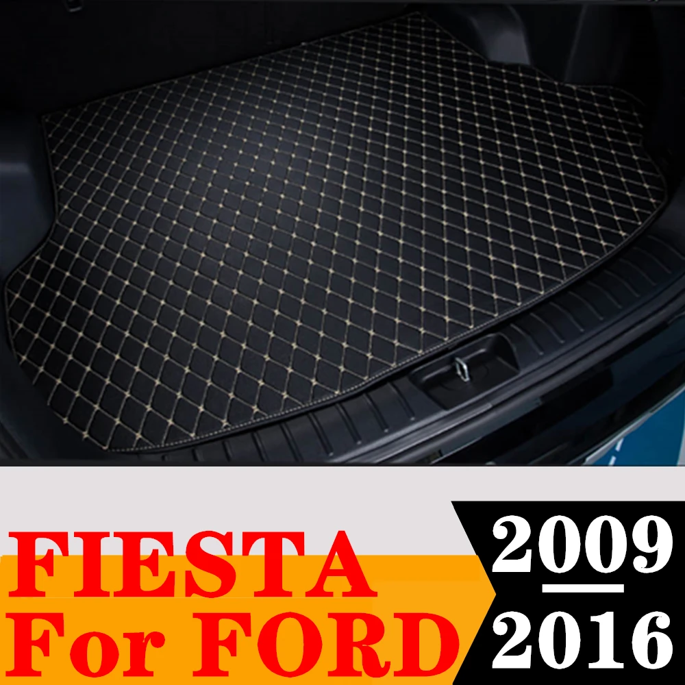 

Sinjayer Car AUTO Trunk Mat ALL Weather Tail Boot Luggage Pad Carpet Flat Side Cargo Liner Cover Fit For FORD Fiesta 2009-2016