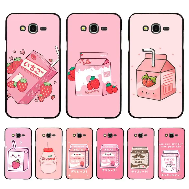 

MaiYaCa Japanese Strawberry Milk Phone Case for Redmi 8 9 9A for Samsung J5 J6 Note9 for Huawei NOVA3E Mate20lite cover