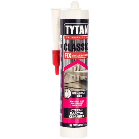 Tytan Professional classic fix клей монтажный каучуковый, картридж, прозрачный, 310 мл