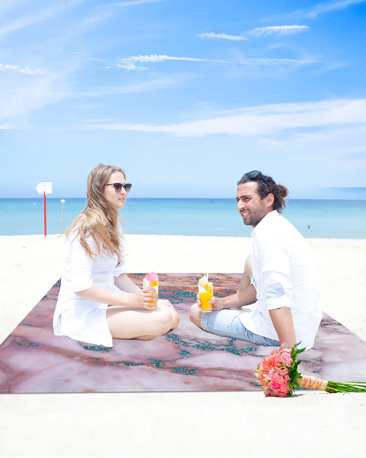 

Мраморный фиолетовый каменный пляжный коврик, устойчивое к песку портативное пляжное одеяло, водонепроницаемые коврики для кемпинга и пик...