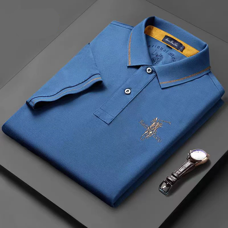 

2023 Hot Selling New Men's Luxury Fashion Golf Tops Pure Cotton British Embroidery Short Sleeves Sports Casual PoloT-Shirts