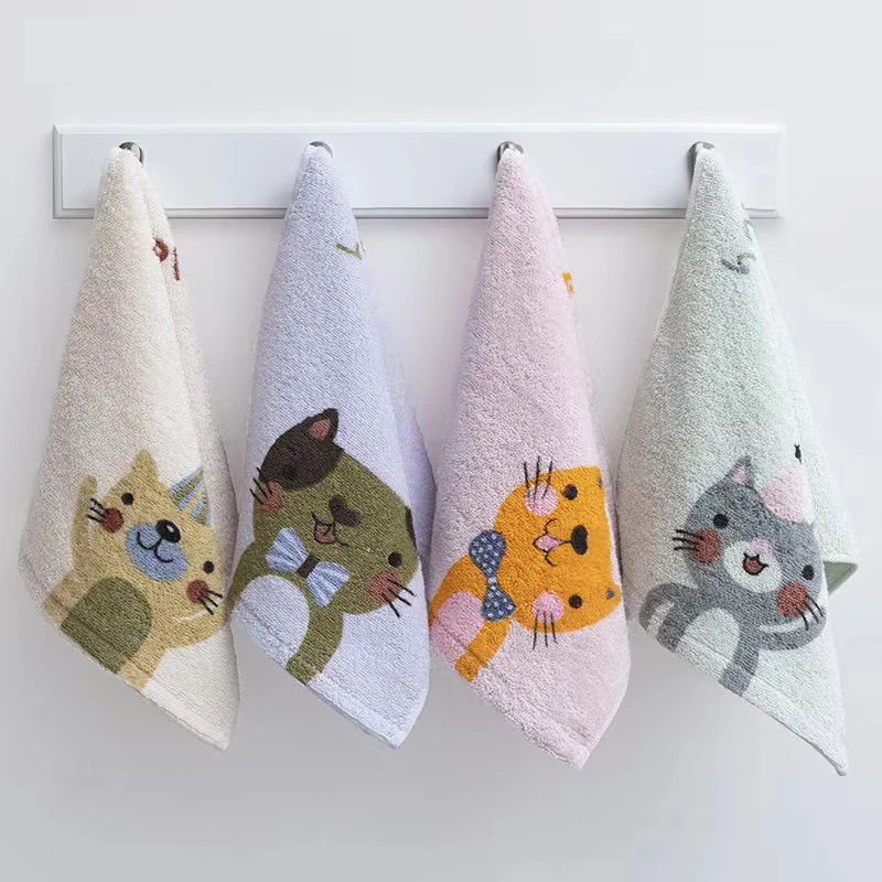 

100% Cotton Kids Face Towel Absorbent Cartoon Hand Face Cleaning Children's Gauze Face Cloth Bathroom Home For Children