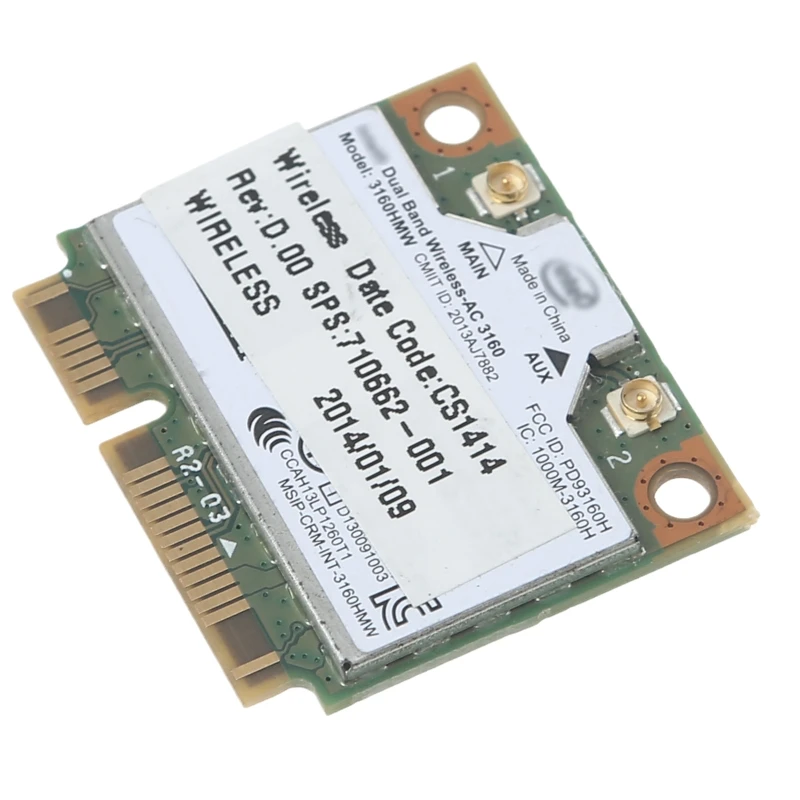 A9LC для intel Dual Band Wireless-AC 3160 3160HMW Half Mini PCI-E Wifi bluetooth 4 0 Wlan-карты HP SPS 784638-005 |
