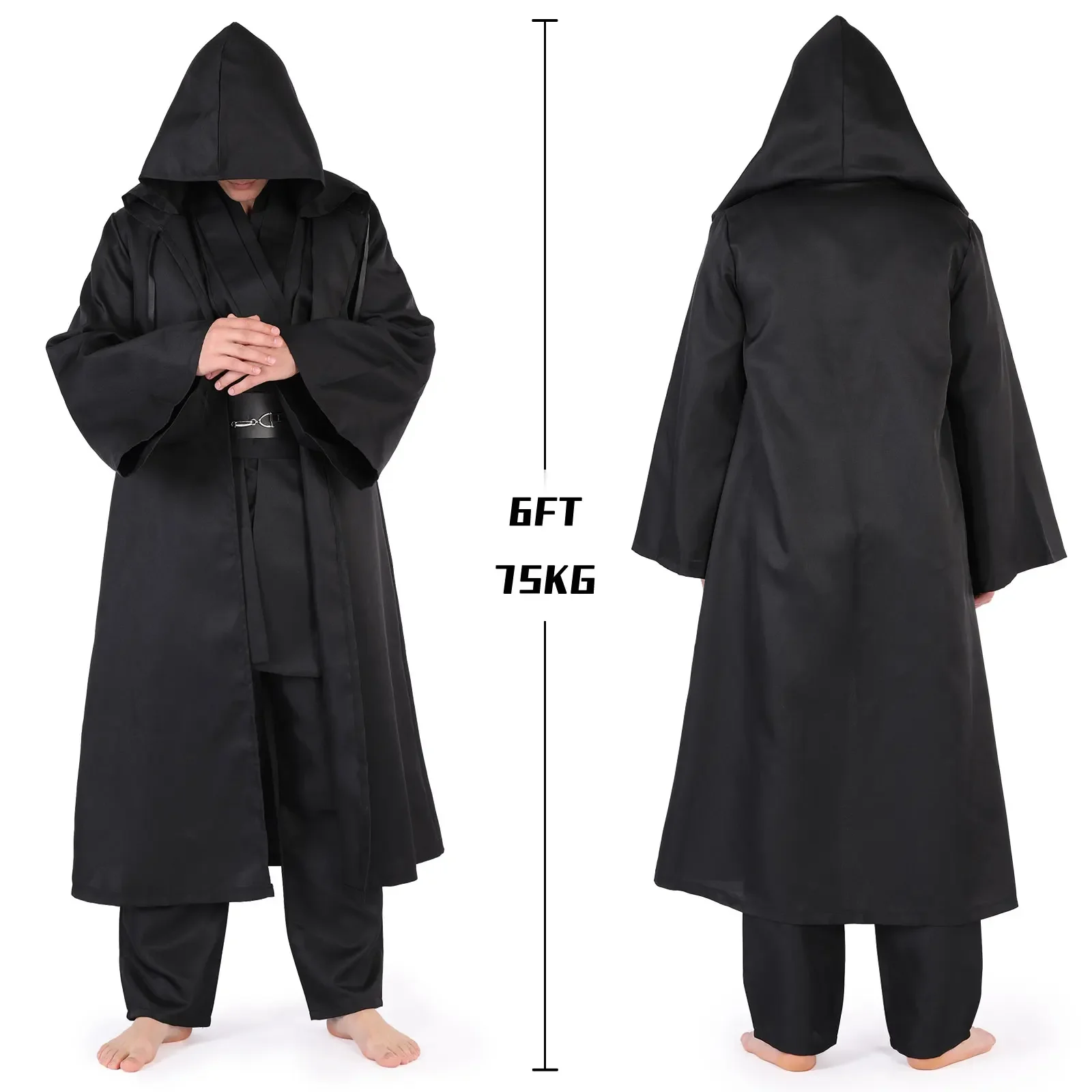 Cafele туника на Хэллоуин костюм для косплея рыцарь-джедай коричневый белый халат с