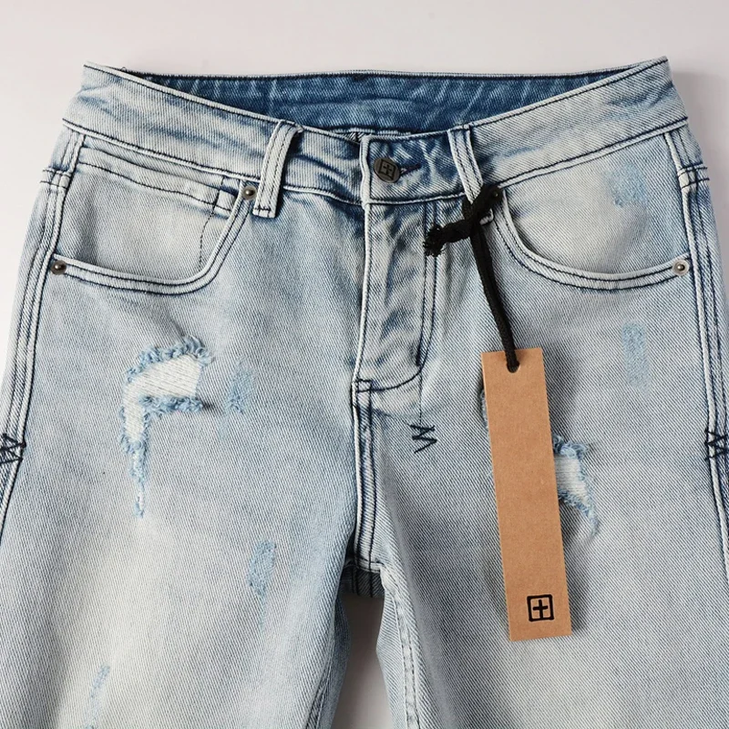 Уличная одежда KSUBI Брюки-карандаш Повседневные индивидуальные рваные дырки