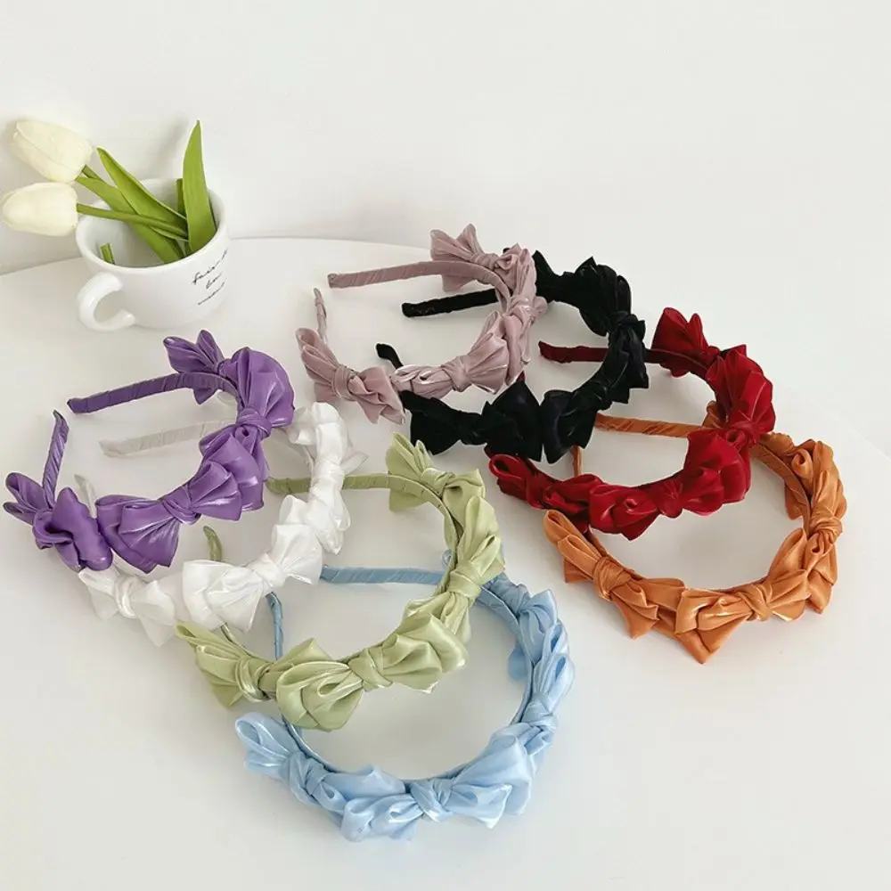 Fashion Bowknot Mesh Hairband Fairy Silk Korean Little Fresh Hair Hoop Spring Summer Aurora Color Cute Headwear