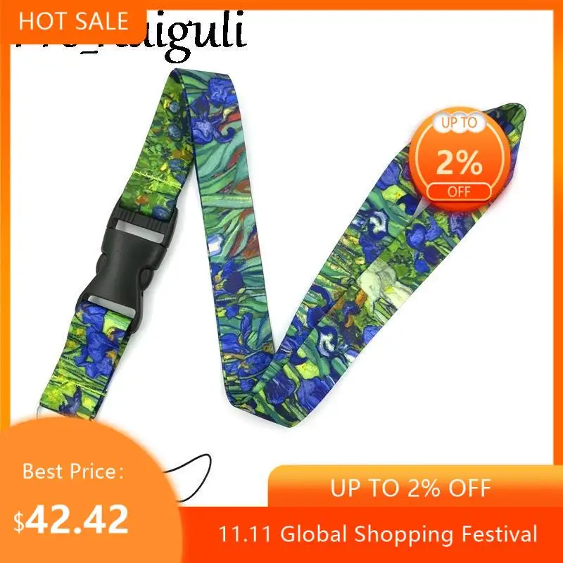 

30 шт. Ван Гог Ирисы картина маслом брелок ремешки удостоверение личности держатель Id карты Пасс мобильный телефон для бейджа для ремня лямк...