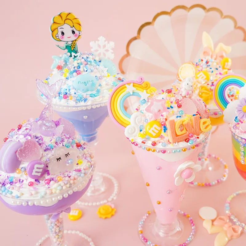 

Kid Handmade Diy Cream Glue Ice Cream Cup Material Simulation Dessert Ultra-Light Clay Educational Colorful Clay Creative Toys
