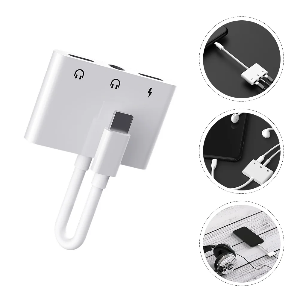 

1pc 3-in-1 Headphone Jack Adapter Headphone Converter USB Earphone Adapter