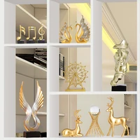 modern luxury gold animal figurine decorative statue deer porcelain figurine home desktop decor christmas birthday wedding gift