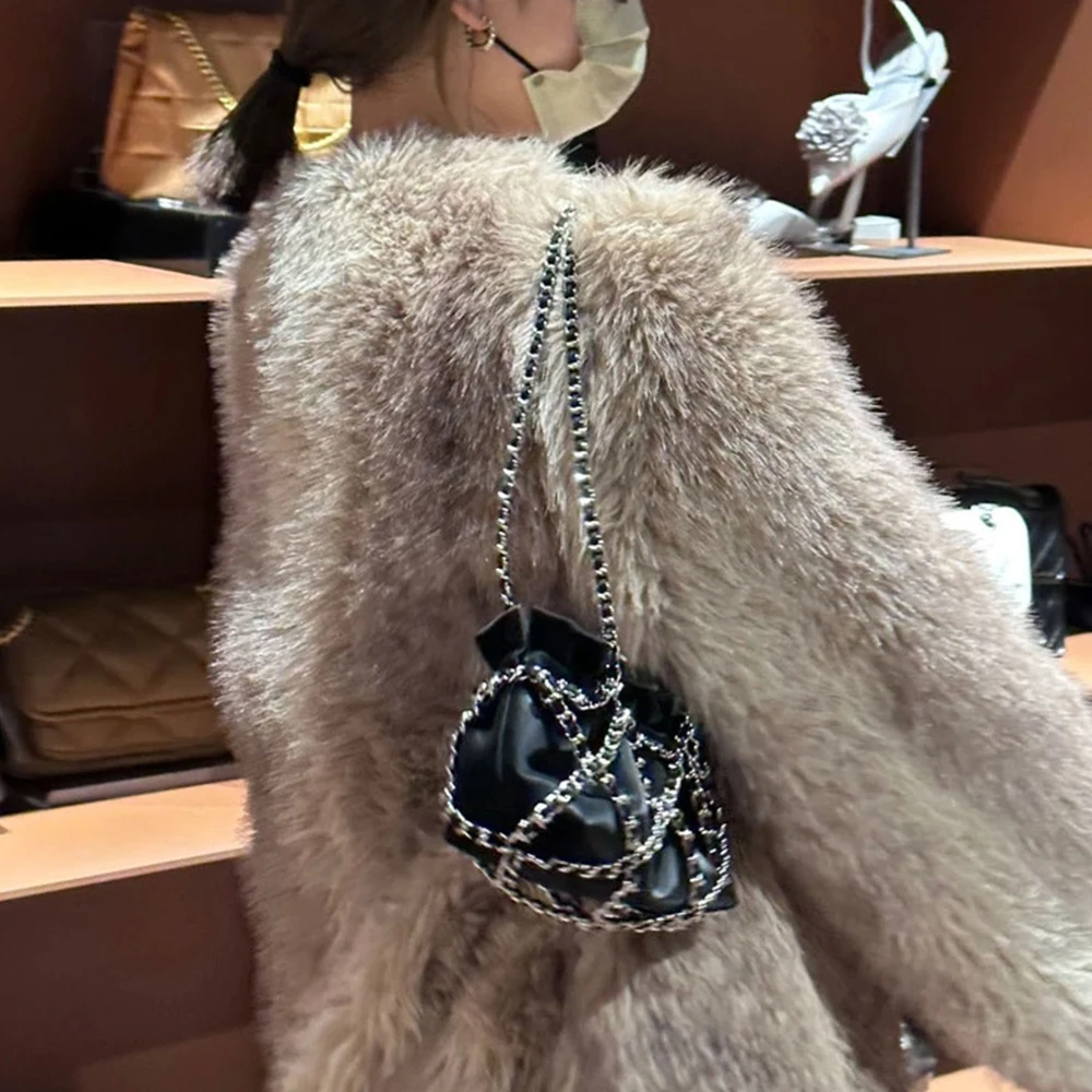 Fashion Lingge Woven Shoulder Bag Designer Bucket Bags for Women Luxury Drawstring Bag Purses and Handbags 2023 Evening Bags New