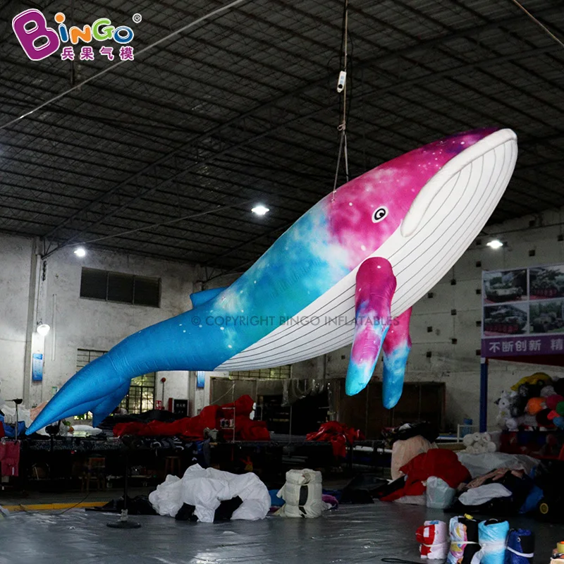 

Inflatable Whale with Led Lights 5 Meters Length Hanging Sea Animal for Summer Carnival Aquarium Decoration