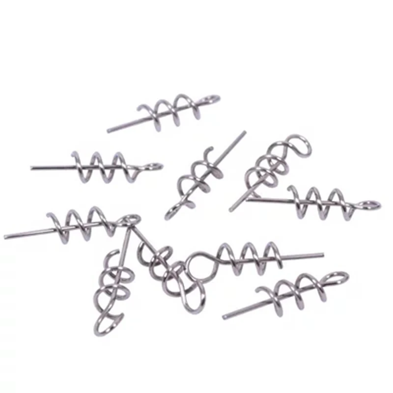 

50pcs Fishing Spring Lock Pin Crank Hook Fishing Connector Spring For Soft Lure Bait Worm Pesca Tackle Fishing Accessories