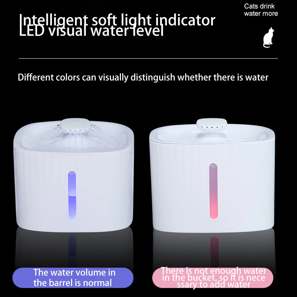 

Cat Water Fountain 3L Pet Automatic Pet Water Fountain +Intelligent Pump + LED Indicator for Water Shortage Alert Droshipping