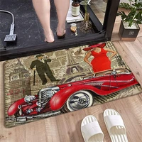 super absorbent bathroom rugs red classic car 3d printed home decor vintage paris lady poster floor rugs small polyester carpet