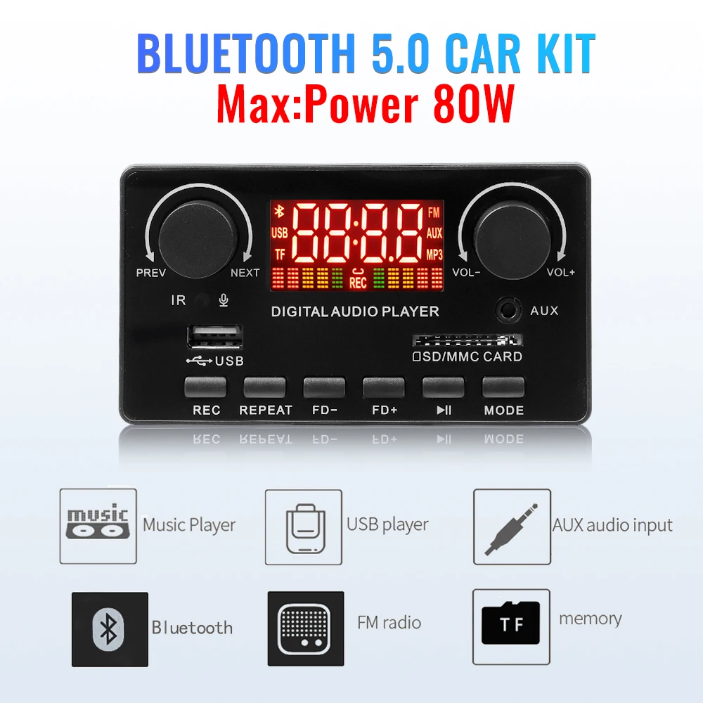 DC 7-25 в 2*40 Вт усилитель Bluetooth MP3 декодер плата 12 FM радио DIY модуль поддерживает TF
