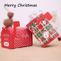 mailbox shape candy box christmas children gifts metal storage boxes crafts xmas new year kids gifts home decoration supplies