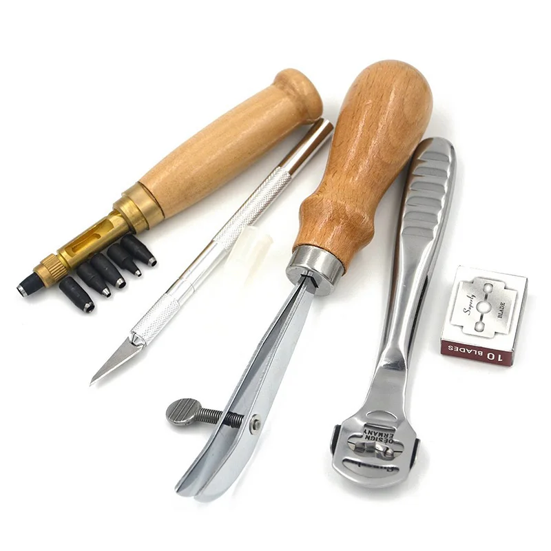 

20pcs Leather Sewing Hand Tool Set Leather Working Saddle Making Stamps Tools Set for Hand Sewing Stitching Stamping SDI99
