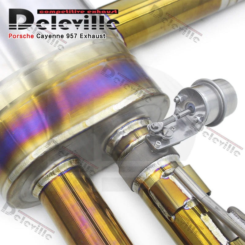 Фото Выхлопная система Yooking для Porsche Cayenne 957 3.6/4.8T 2006-2010, титановый катафлюксный выхлоп с даунпайпом №3
