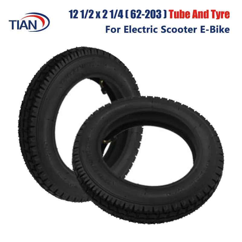 

Hot 12 Inch Tire 12 1/2 x 2 1/4 ( 62-203 ) Fits Many Gas Electric Scooters and E-Bike 12 1/2X2 1/4 Wheel Tyre Inner Tube