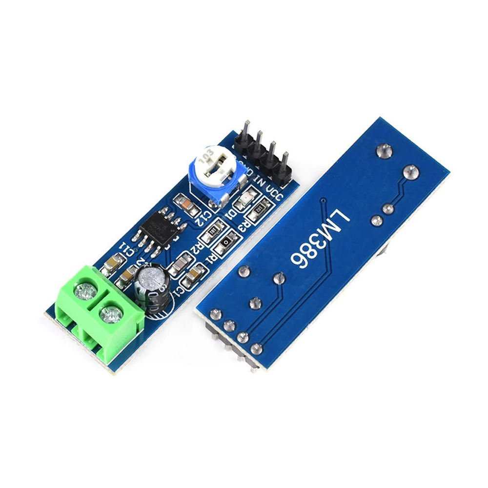 

LM386 200 Times Gain Amplifier Board 5V-12V Input Audio Power Amplifier Module Mono Audio Power Amplifier