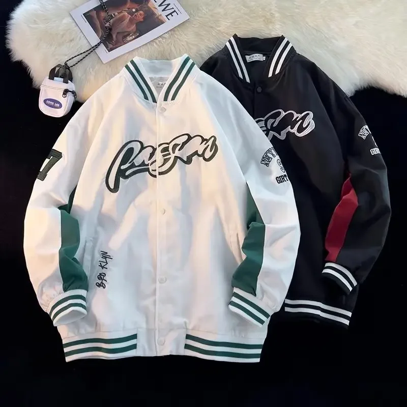 Модная винтажная бейсбольная куртка в американском стиле для мужчин