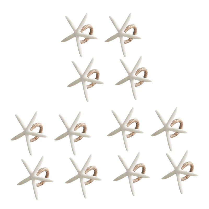 

Napkin Rings Set Of 12, Sea Star Napkin Ring For Starfish Serviette For Tables, Wedding, Birthday, Banquet, Christmas