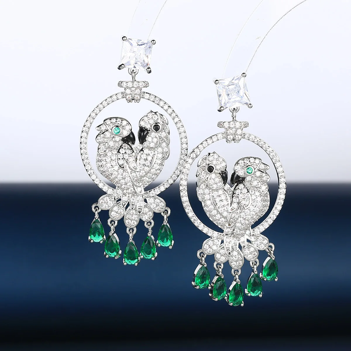 

Bilincolor Parrot Drop Shaped Zircon Earrings for Women