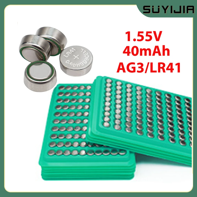 

AG3 / LR41 Button Battery Zinc Manganese 1.55V 40mAh Battery Suitable for Watch Car Key Remote Calculator Electronic Hearing Aid