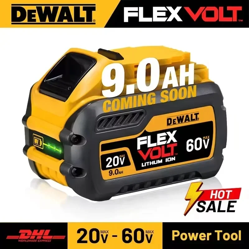 Фото Оригинальный аккумулятор DeWALT 20В/60В 9000мАч MAX FlexVolt для электроинструментов DCB606 DCB205 DCB206 DCB209 DCB182 №1