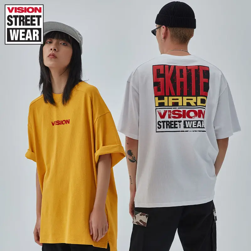 VISION STREET WEAR Short Sleeve Summer New Men's and Women's Skateboarding Fashion Trend Short Sleeve T-shirt